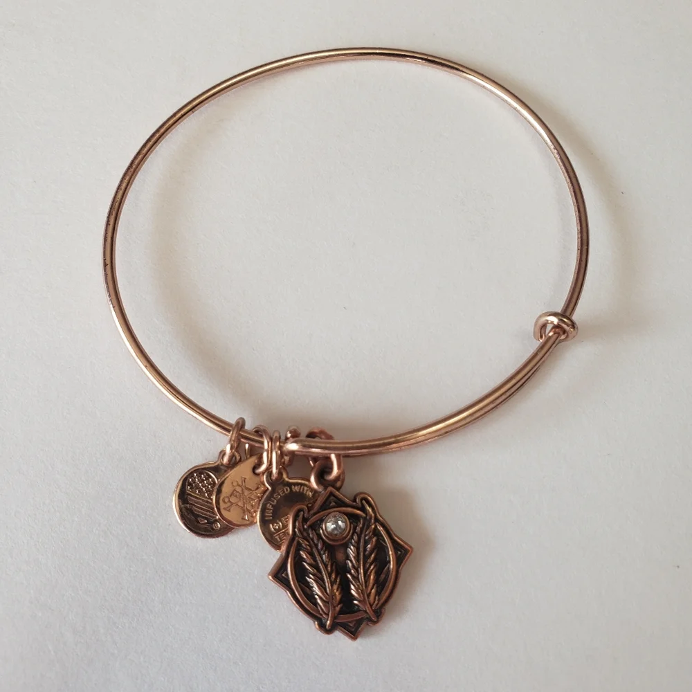 Alex and Ani Women's Godspeed II ROG Bracelet, Shiny Rose Gold, - Picture 3 of 9